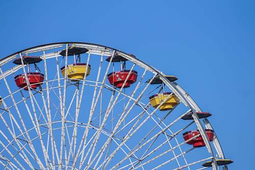 leisure activities white ferris wheel not moving amusement park
